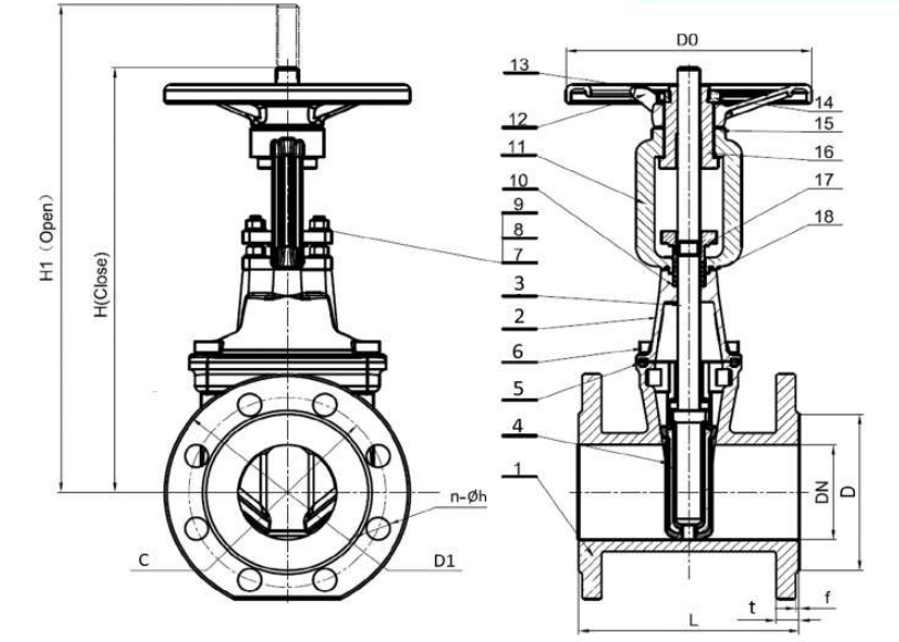 Ductile Iron Rising Stem Soft Seated Gate Valve (Van cổng mềm có thân sắt dễ uốn)